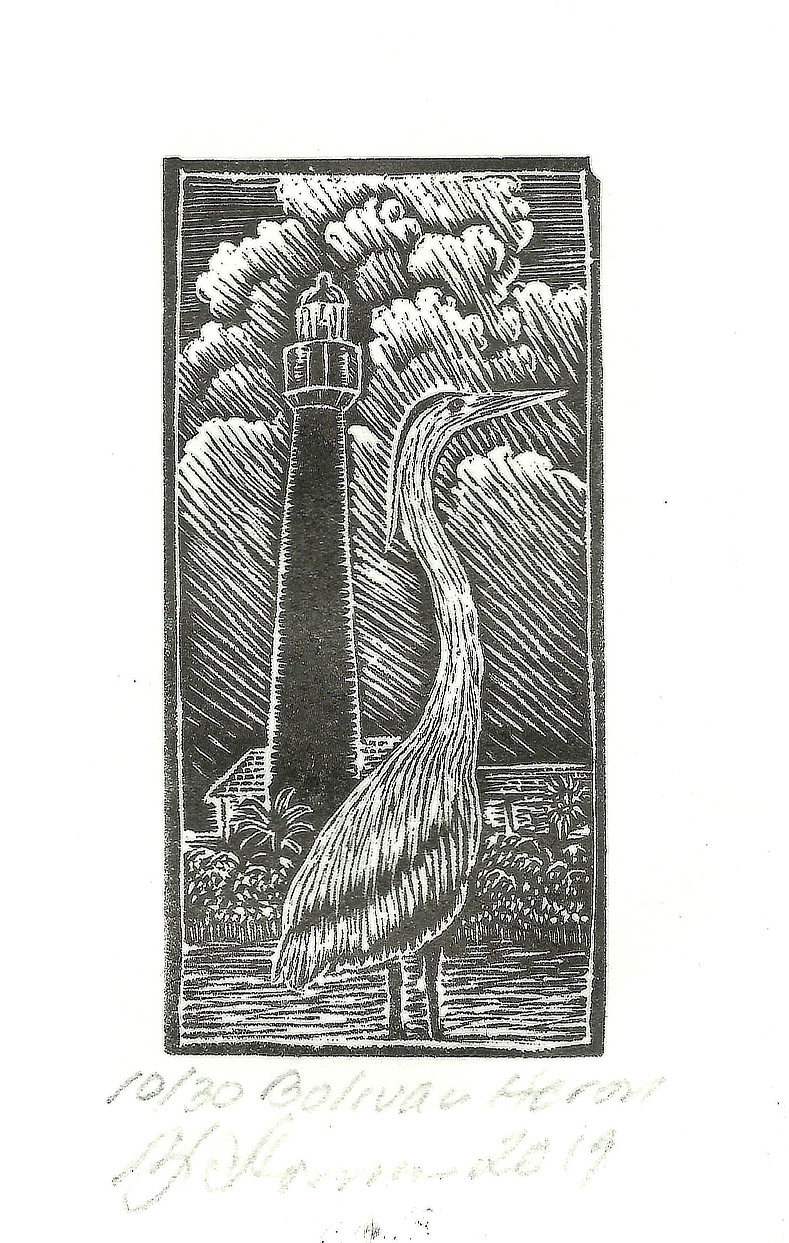 Bolivar Heron relief engraving 2019